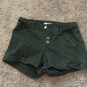 High waisted army green shorts